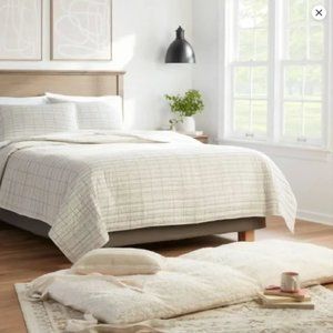 LUXE - Threshold Faux Fur Textured Cream Lounge Pillow